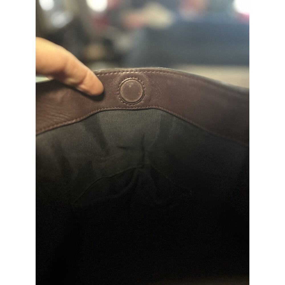 Pour La Victoire Leather Nouveau Shoulder Handbag Tote Zipper Detail Mauve Brown - Picture 10 of 12